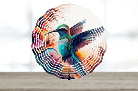 Psychedelic Hummingbird Bird Wind Spinner Sublimation Sublimation Regulrcrative 