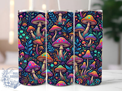 Psychedelic Mushroom 20oz Tumbler, Psychedelic Mushroom, Mushroom Tumbler, Mushroom Wrap PNG, Psychedelic PNG, Mushroom Tumbler PNG, Neon Mushroom PNG, Mushroom Sublimate Sublimation ToriDesigns 