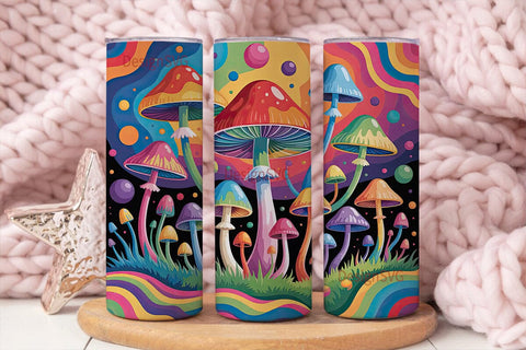 Psychedelic Mushroom 20oz Tumbler Wrap Sublimation DesignSVG 