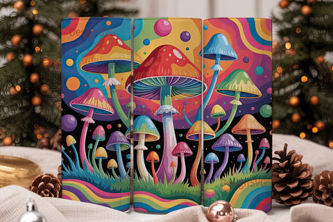 Psychedelic Mushroom 20oz Tumbler Wrap Sublimation DesignSVG 