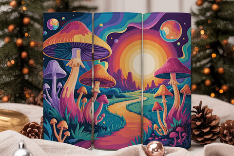 Psychedelic Mushroom 20oz Tumbler Wrap Sublimation DesignSVG 