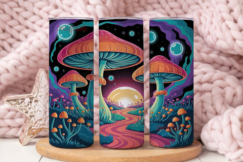 Psychedelic Mushroom 20oz Tumbler Wrap Sublimation DesignSVG 