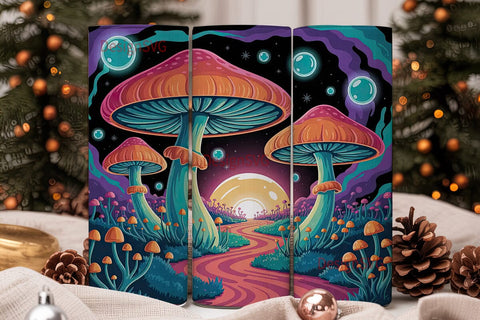 Psychedelic Mushroom 20oz Tumbler Wrap Sublimation DesignSVG 
