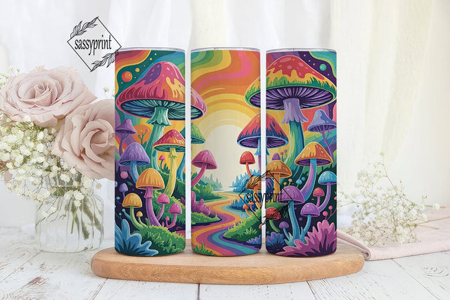 Psychedelic Mushroom Tumbler Wrap Sublimation sassyprint 