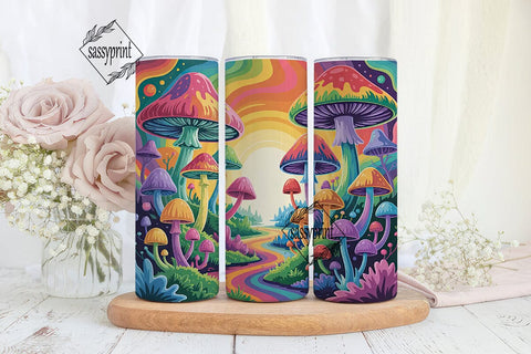 Psychedelic Mushroom Tumbler Wrap Sublimation sassyprint 