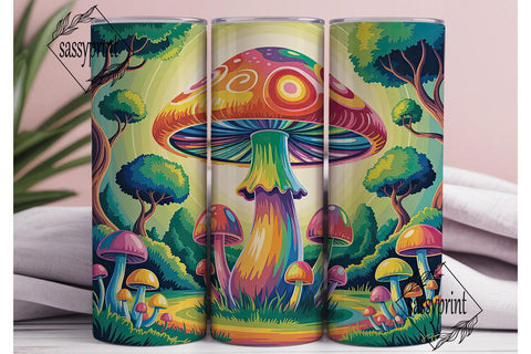 Psychedelic Mushroom Tumbler Wrap Sublimation sassyprint 
