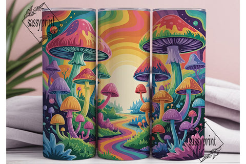 Psychedelic Mushroom Tumbler Wrap Sublimation sassyprint 
