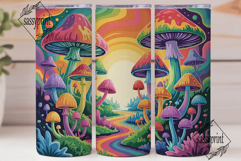 Psychedelic Mushroom Tumbler Wrap Sublimation sassyprint 