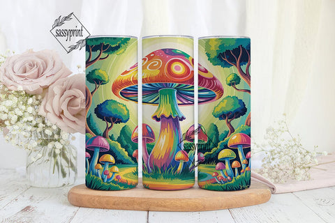 Psychedelic Mushroom Tumbler Wrap Sublimation sassyprint 