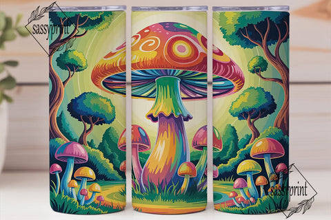Psychedelic Mushroom Tumbler Wrap Sublimation sassyprint 