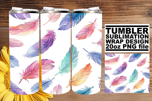 Psychedelic Plume Delight Tumbler Wrap 20oz Sublimation afrosvg 