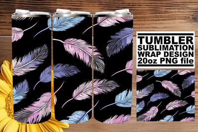Psychedelic Plume Paradise Tumbler Wrap 20oz Sublimation afrosvg 