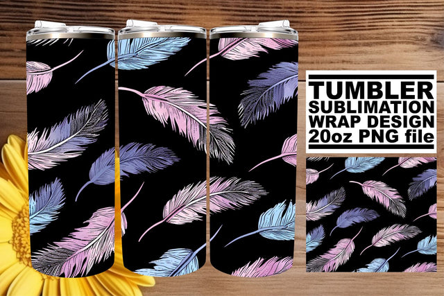 Psychedelic Plume Paradise Tumbler Wrap 20oz Sublimation afrosvg 