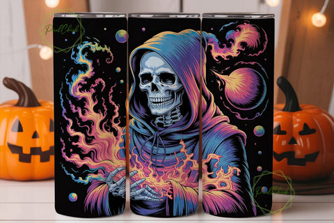 Psychedelic Reaper 20oz Tumbler Wrap Sublimation PixelChick 