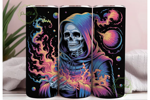 Psychedelic Reaper 20oz Tumbler Wrap Sublimation PixelChick 