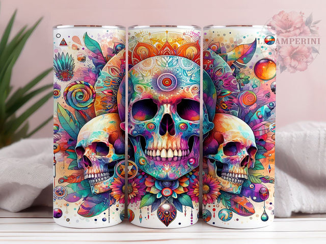 Psychedelic Skeleton 20oz Tumbler Wrap PNG, Skeleton Tumbler Png, Straight & Tapered Tumbler Wrap, Instant Digital Download Sublimation Li Zamperini 