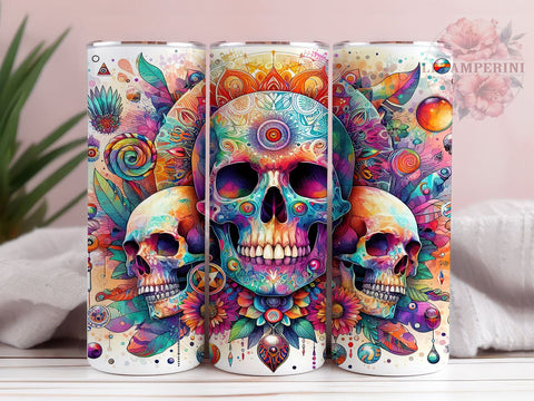 Psychedelic Skeleton 20oz Tumbler Wrap PNG, Skeleton Tumbler Png, Straight & Tapered Tumbler Wrap, Instant Digital Download Sublimation Li Zamperini 