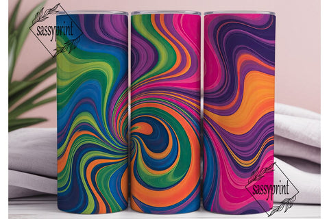 Psychedelic Spiral Abstract Tumbler Wrap Sublimation sassyprint 