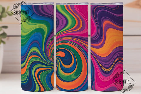 Psychedelic Spiral Abstract Tumbler Wrap Sublimation sassyprint 