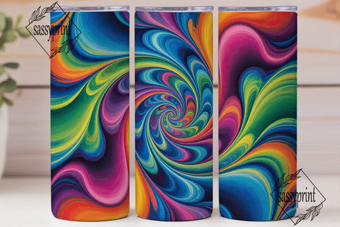 Psychedelic Spiral Abstract Tumbler Wrap Sublimation sassyprint 