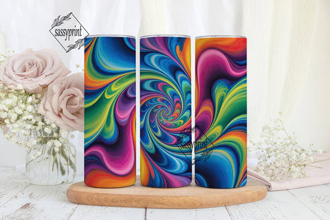 Psychedelic Spiral Abstract Tumbler Wrap Sublimation sassyprint 