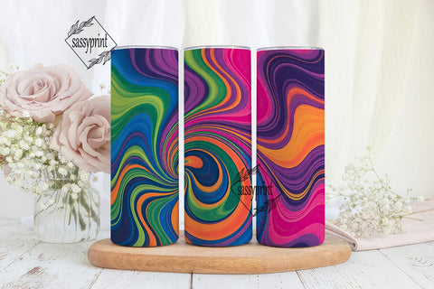 Psychedelic Spiral Abstract Tumbler Wrap Sublimation sassyprint 