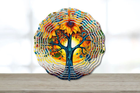 Psychedelic Sunflower Flowers Wind Spinner Sublimation Bundle Sublimation Regulrcrative 