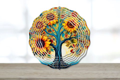 Psychedelic Sunflower Flowers Wind Spinner Sublimation Bundle Sublimation Regulrcrative 