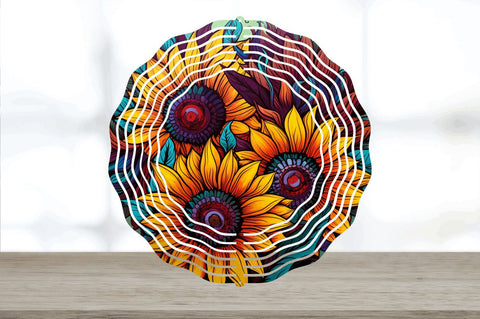 Psychedelic Sunflower Flowers Wind Spinner Sublimation Regulrcrative 