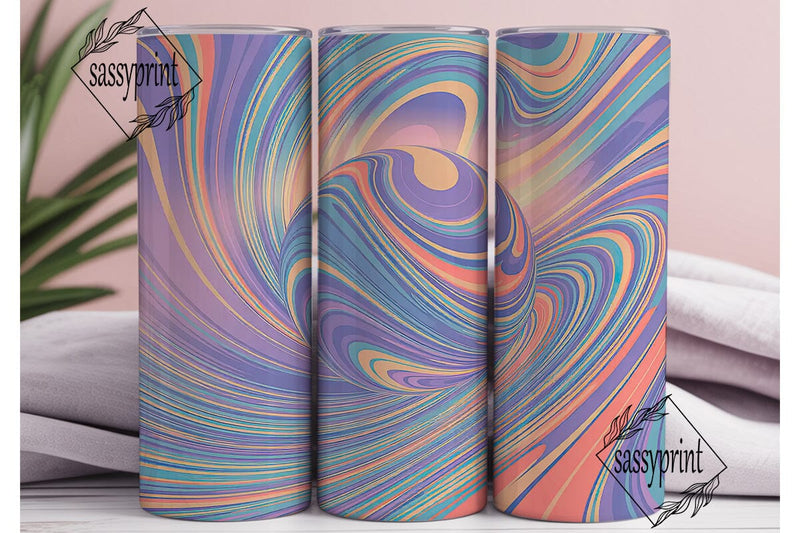 Psychedelic Swirl 20oz Tumbler Wrap Sublimation sassyprint 