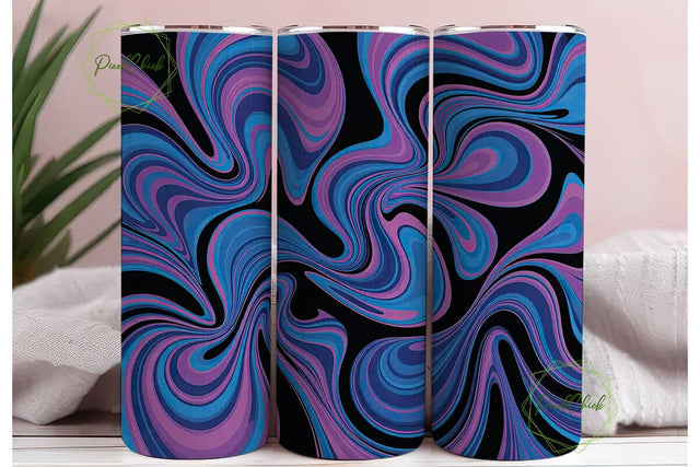 Psychedelic Swirl Fluid Art 20oz Tumbler Sublimation PixelChick 