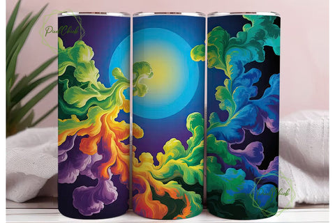 Psychedelic Swirl Tie Dye 20oz Tumbler Sublimation PixelChick 