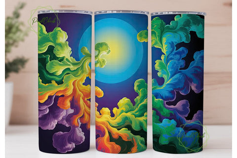 Psychedelic Swirl Tie Dye 20oz Tumbler Sublimation PixelChick 