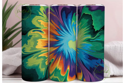Psychedelic Swirl Tie Dye 20oz Tumbler Sublimation PixelChick 