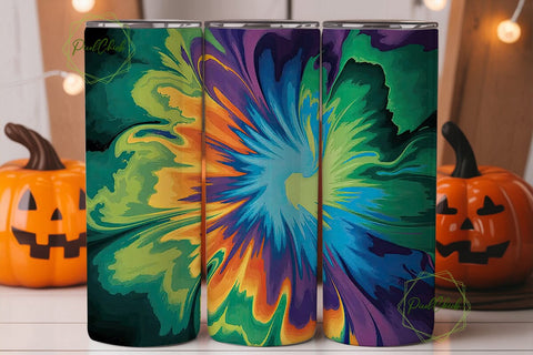 Psychedelic Swirl Tie Dye 20oz Tumbler Sublimation PixelChick 