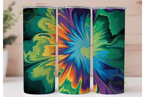 Psychedelic Swirl Tie Dye 20oz Tumbler Sublimation PixelChick 