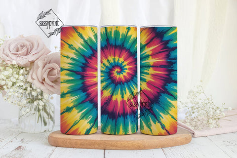 Psychedelic Swirl Tie-Dye 20oz Tumbler Sublimation sassyprint 