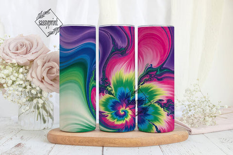 Psychedelic Swirl Tie-Dye 20oz Tumbler Sublimation sassyprint 