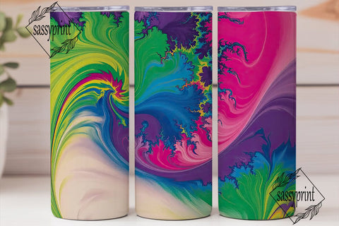 Psychedelic Swirl Tie-Dye 20oz Tumbler Sublimation sassyprint 