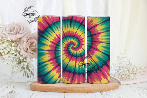 Psychedelic Swirl Tie-Dye 20oz Tumbler Sublimation sassyprint 