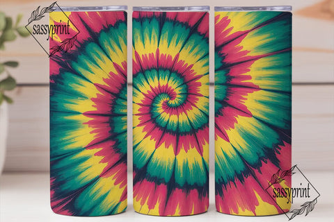 Psychedelic Swirl Tie-Dye 20oz Tumbler Sublimation sassyprint 