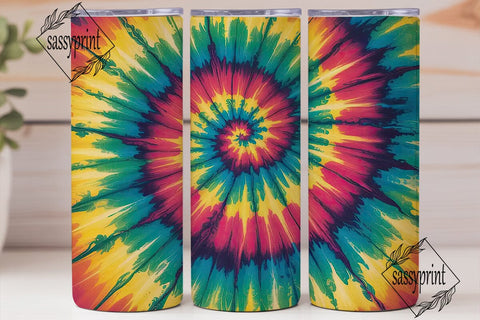 Psychedelic Swirl Tie-Dye 20oz Tumbler Sublimation sassyprint 