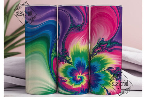 Psychedelic Swirl Tie-Dye 20oz Tumbler Sublimation sassyprint 