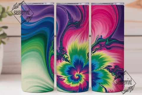 Psychedelic Swirl Tie-Dye 20oz Tumbler Sublimation sassyprint 
