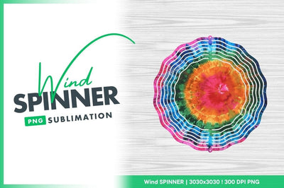Psychedelic Tie Dye Background Wind Spinner Round Png Sublimation Regulrcrative 