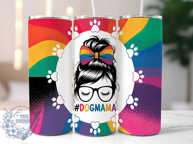 Psychedelic Tie Dye Paw Print Dog Mom Tumbler, Tie Dye Paw Print, Pet Lover Gift, 20oz Psychedelic Tumbler, Custom Dog Mama Design, Colorful Paw Pattern, Sublimation Animal Lover Template Sublimation ToriDesigns 