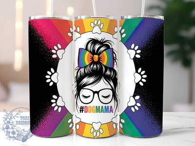 Psychedelic Tie Dye Paw Print Dog Mom Tumbler, Tie Dye Paw Print, Pet Lover Gift, 20oz Psychedelic Tumbler, Custom Dog Mama Design, Colorful Paw Pattern, Sublimation Animal Lover Template Sublimation ToriDesigns 