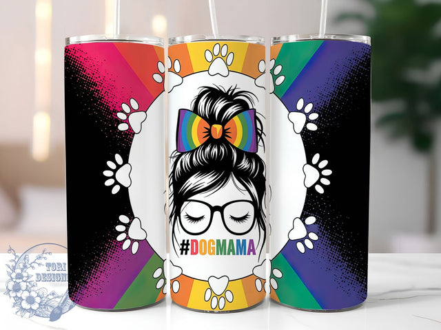 Psychedelic Tie Dye Paw Print Dog Mom Tumbler, Tie Dye Paw Print, Pet Lover Gift, 20oz Psychedelic Tumbler, Custom Dog Mama Design, Colorful Paw Pattern, Sublimation Animal Lover Template Sublimation ToriDesigns 