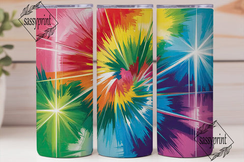 Psychedelic Tie Dye Radial Burst Tumbler Sublimation sassyprint 