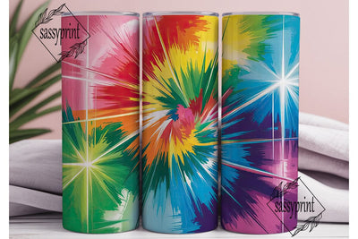 Psychedelic Tie Dye Radial Burst Tumbler Sublimation sassyprint 